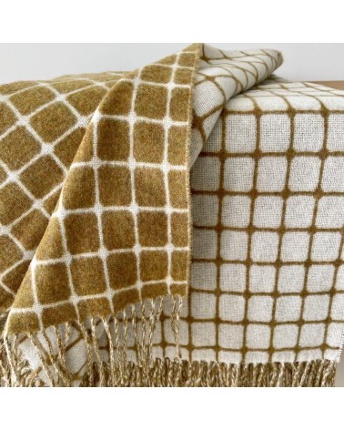 ATHENS Gold - Merino wool blanket Bronte by Moon warm cozy soft sofa throw blanket picnic throws and blankets