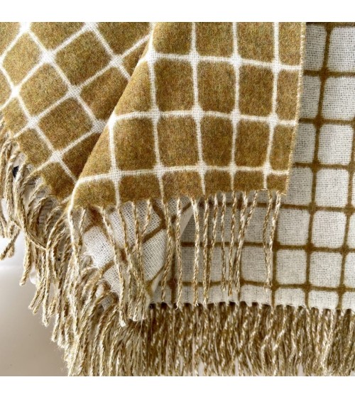 ATHENS Gold - Merino wool blanket Bronte by Moon warm cozy soft sofa throw blanket picnic throws and blankets