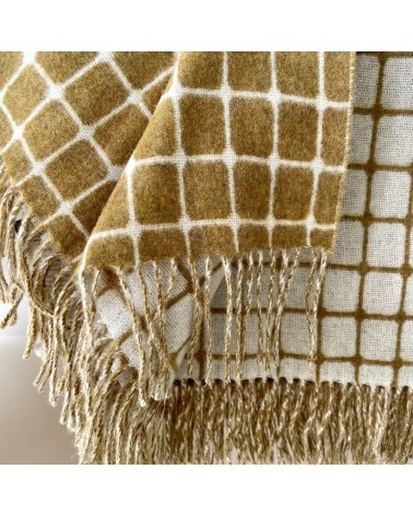 ATHENS Gold - Merino wool blanket Bronte by Moon warm cozy soft sofa throw blanket picnic throws and blankets