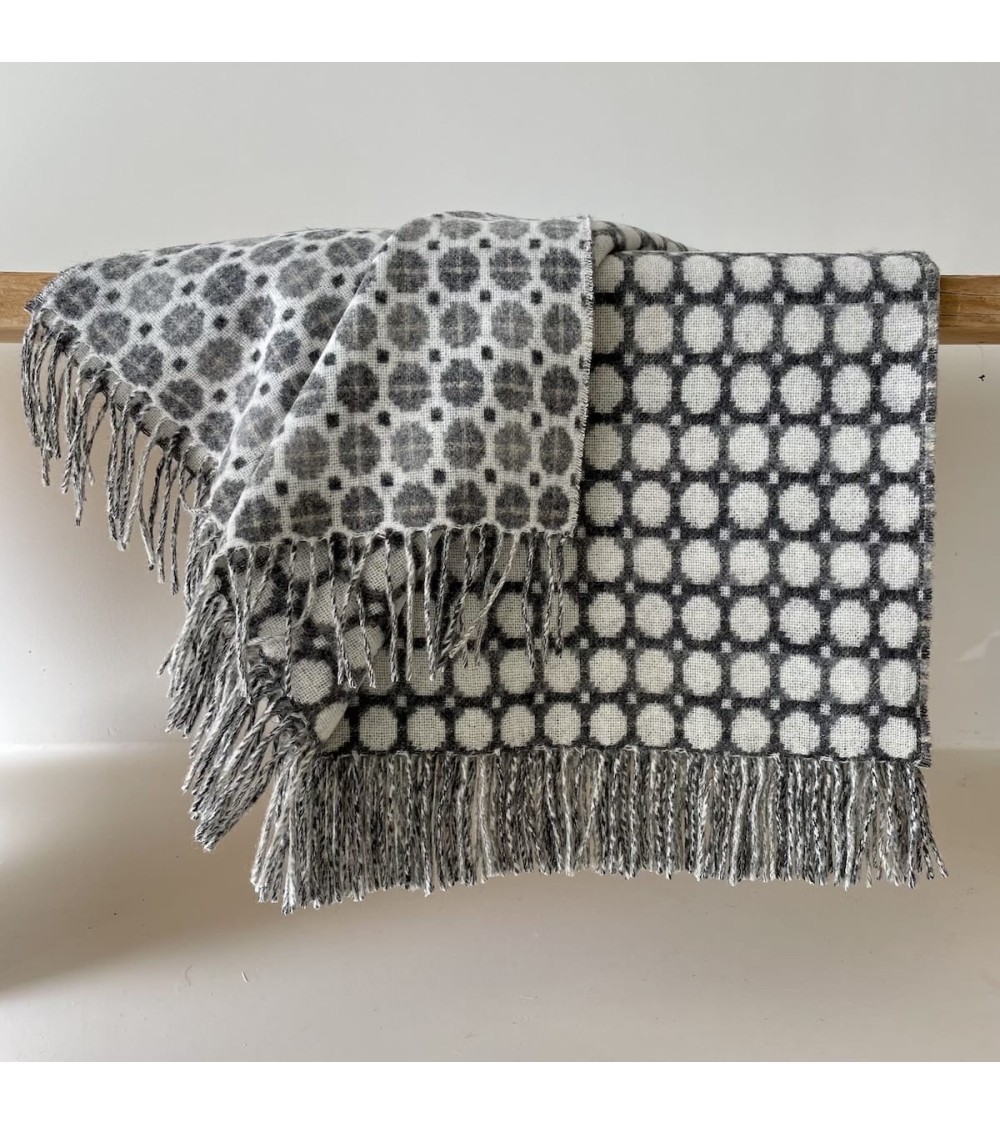 MILAN Grey - Merino wool blanket Bronte by Moon warm cozy soft sofa throw blanket picnic throws and blankets