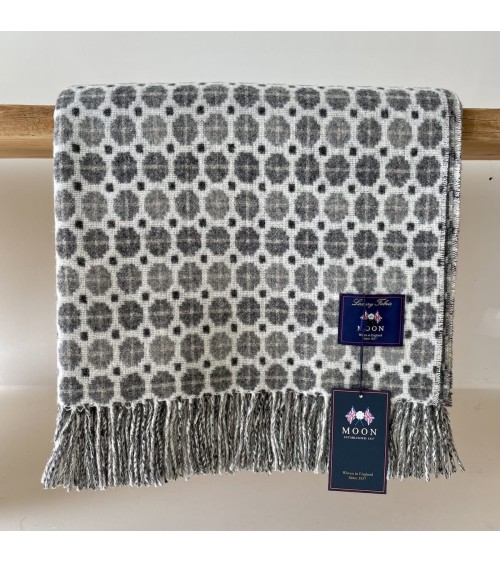 MILAN Grey - Merino wool blanket Bronte by Moon best for sofa throw warm cozy soft