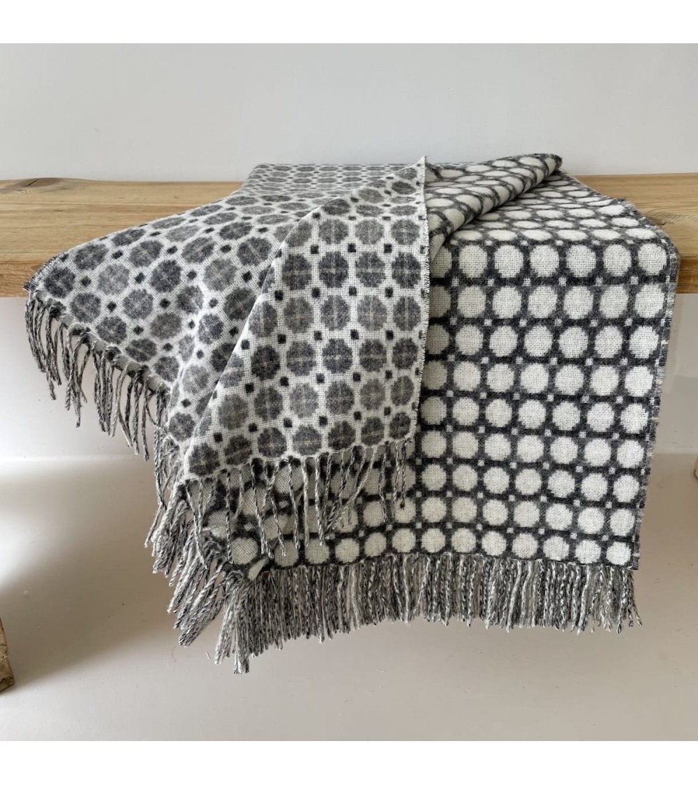 MILAN Grey - Merino wool blanket Bronte by Moon warm cozy soft sofa throw blanket picnic throws and blankets