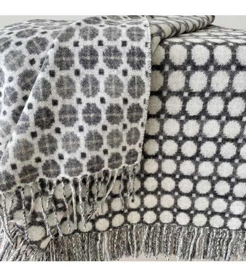 MILAN Grey - Merino wool blanket Bronte by Moon best for sofa throw warm cozy soft