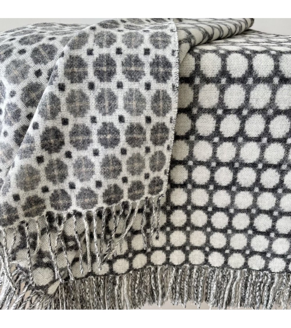 MILAN Grey - Merino wool blanket Bronte by Moon warm cozy soft sofa throw blanket picnic throws and blankets