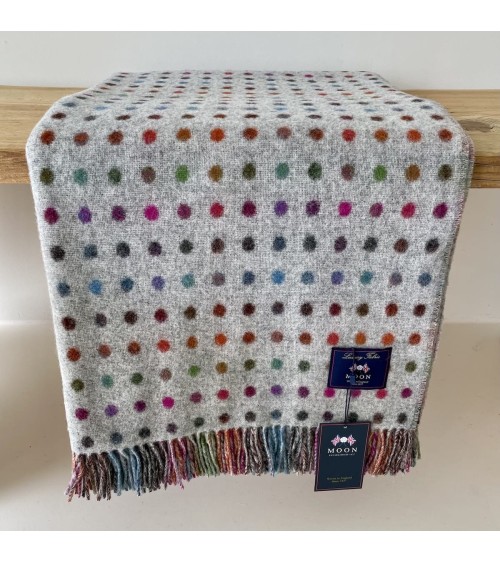 MULTI SPOT Grigio - Coperta di lana merino Bronte by Moon plaid per divano in lana coperta morbida letto matrimoniale plaides...