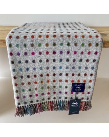 MULTI SPOT Grigio - Coperta di lana merino Bronte by Moon plaid per divano in lana coperta morbida letto matrimoniale plaides...