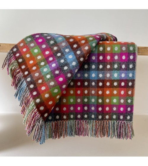 MULTI SPOT Grigio - Coperta di lana merino Bronte by Moon plaid per divano in lana coperta morbida letto matrimoniale plaides...
