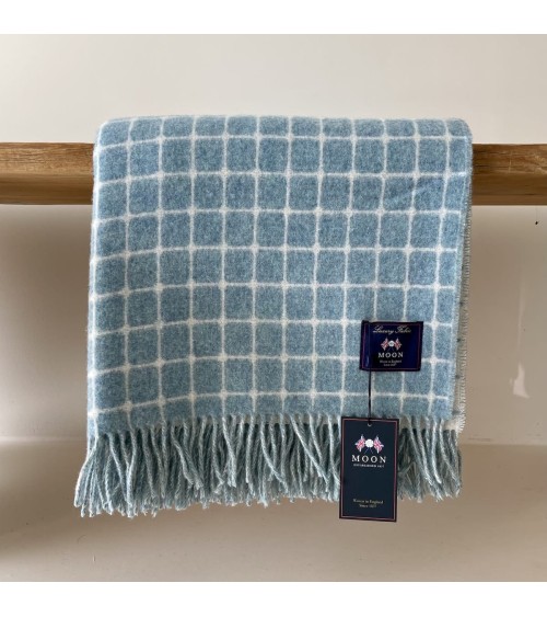 ATHENS Aqua - Coperta in lana merino Bronte by Moon plaid per divano in lana coperta morbida letto matrimoniale plaides 100 lana