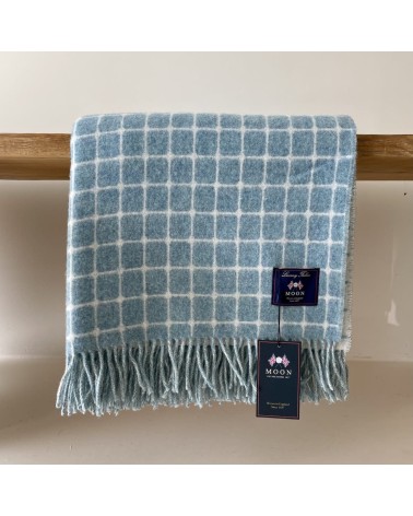 ATHENS Aqua - Plaid canapé, couverture en laine mérinos Bronte by Moon anglaise plaid tartan ecossais 100 laine highland