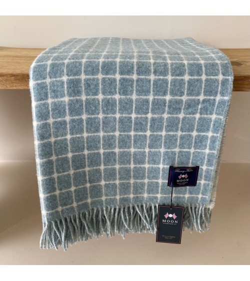 ATHENS Aqua - Plaid canapé, couverture en laine mérinos Bronte by Moon anglaise plaid tartan ecossais 100 laine highland