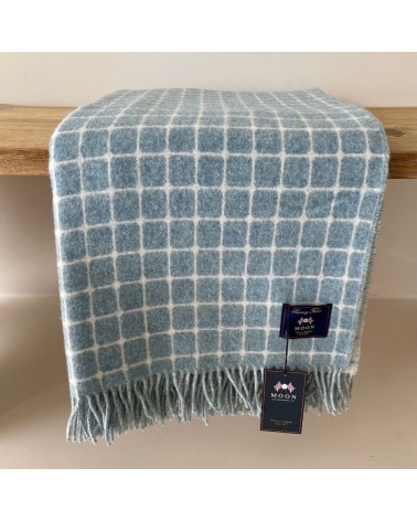 ATHENS Aqua - Plaid canapé, couverture en laine mérinos Bronte by Moon anglaise plaid tartan ecossais 100 laine highland