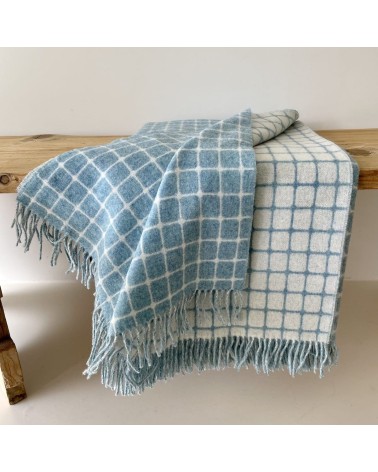 ATHENS Aqua - Plaid canapé, couverture en laine mérinos Bronte by Moon anglaise plaid tartan ecossais 100 laine highland