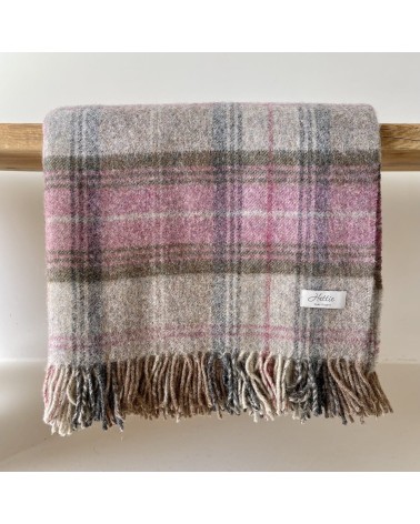 STROUD HEATHER - Shetland wool blanket Bronte by Moon warm cozy soft sofa throw blanket picnic throws and blankets