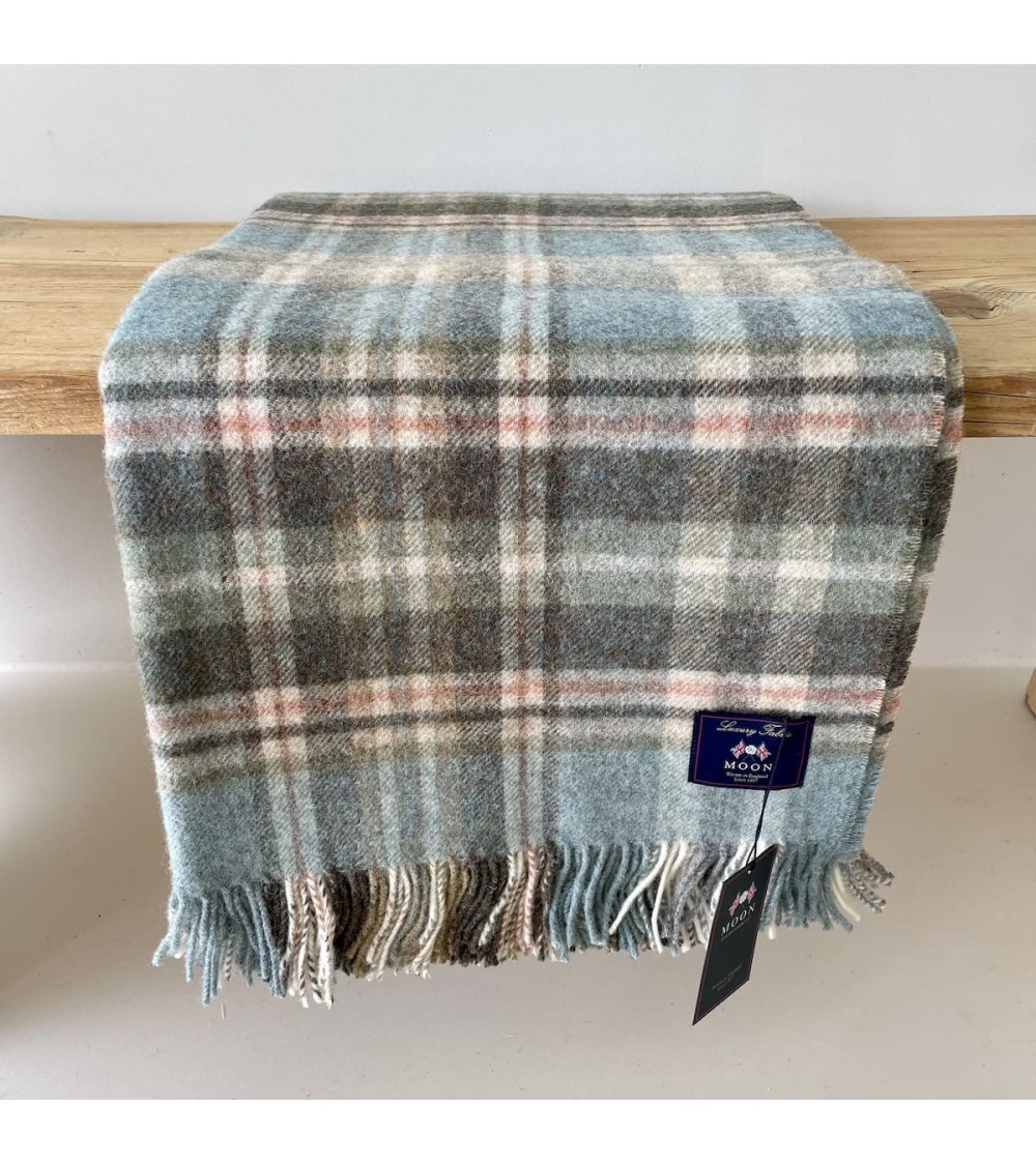 GLEN COE Aqua - Wolldecke, Decke aus reiner Schurwolle Bronte by Moon Schafwolldecke warme Woll Decken Sofa wohndecke kaufen