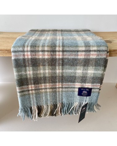 GLEN COE Aqua - Pure new wool blanket Bronte by Moon warm cozy soft sofa throw blanket picnic throws and blankets