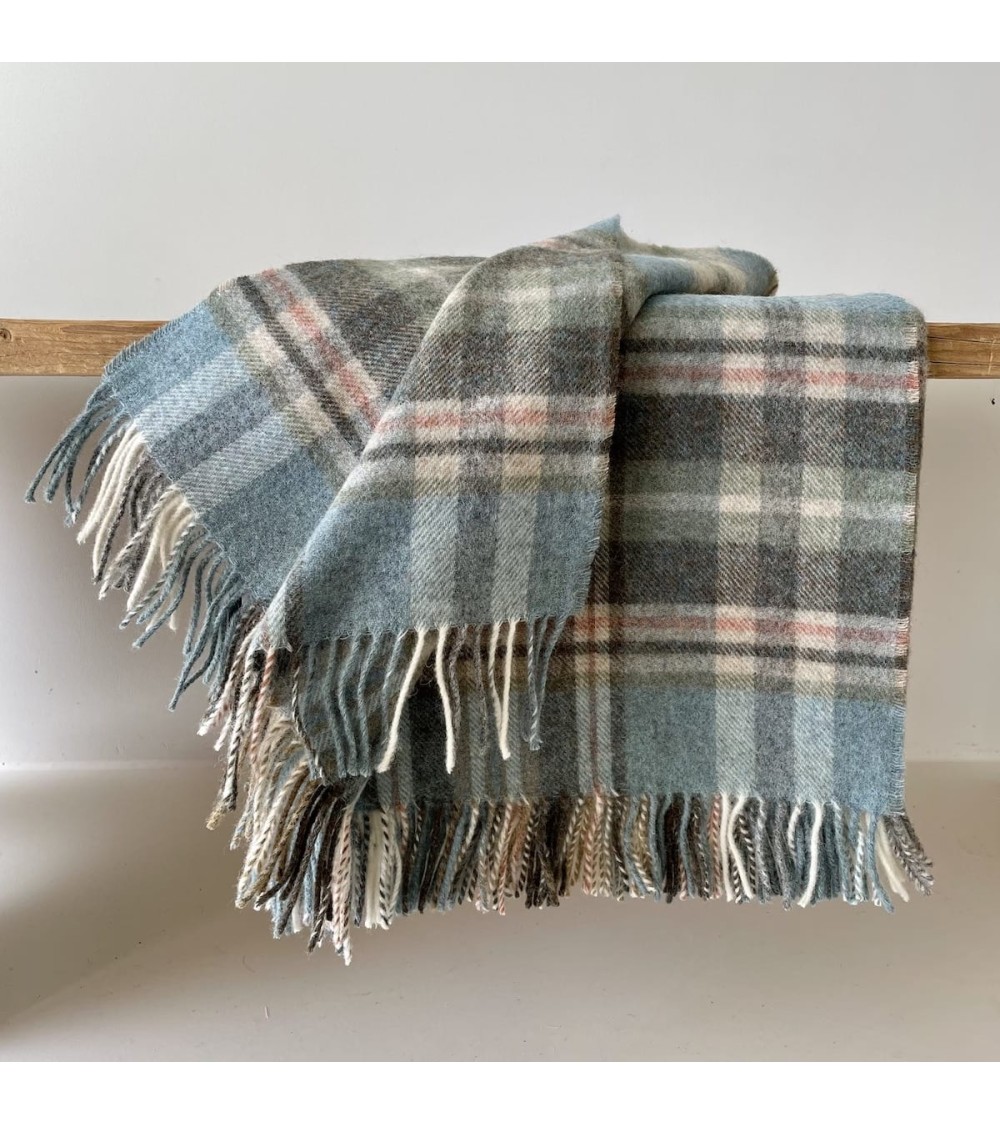 GLEN COE Aqua - Pure new wool blanket Bronte by Moon warm cozy soft sofa throw blanket picnic throws and blankets