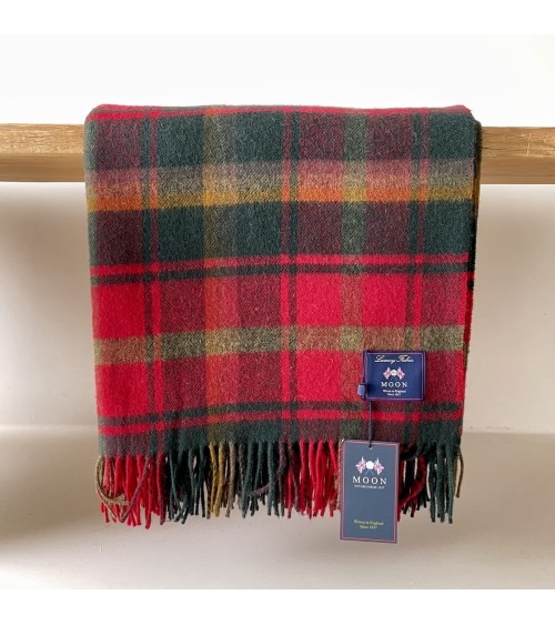 Plaid tartan DARK MAPLE - Couverture en laine merinos Bronte by Moon anglaise plaid tartan ecossais 100 laine highland