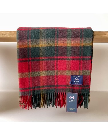 Plaid tartan DARK MAPLE - Couverture en laine merinos Bronte by Moon anglaise plaid tartan ecossais 100 laine highland