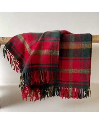 DARK MAPLE - Plaid écossais en laine merinos Bronte by Moon plaide pour canapé de lit cocooning chaud