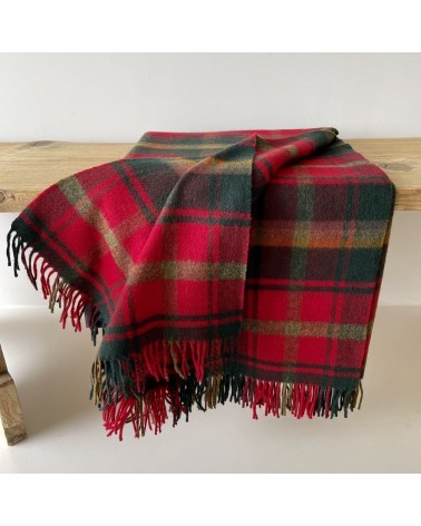 DARK MAPLE - Merino wool blanket Bronte by Moon clan plaids english sofa cozy soft throw blanket