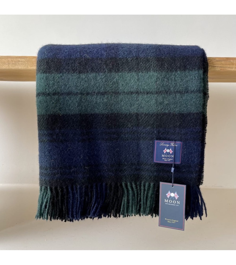 BLACK WATCH - Pure new wool blanket Bronte by Moon best for sofa throw warm cozy soft