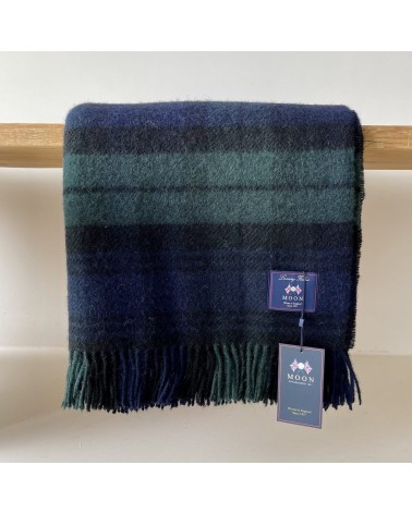 BLACK WATCH - Wolldecke, Decke aus reiner Schurwolle Bronte by Moon hochwertige Englische Tartan Plaid Schottenmuster Schotti...