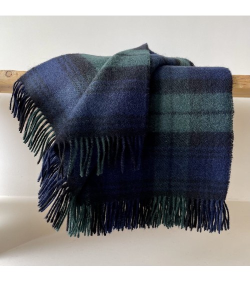 BLACK WATCH - Wolldecke, Decke aus reiner Schurwolle Bronte by Moon hochwertige Englische Tartan Plaid Schottenmuster Schotti...