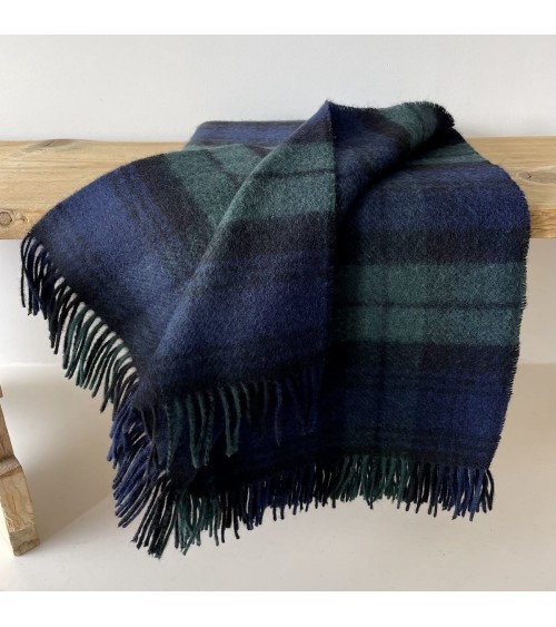 BLACK WATCH - Wolldecke, Decke aus reiner Schurwolle Bronte by Moon hochwertige Englische Tartan Plaid Schottenmuster Schotti...