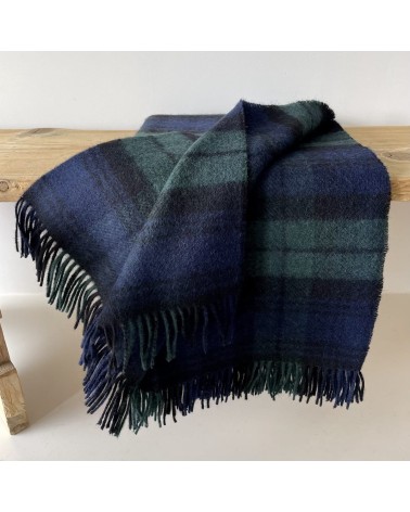 BLACK WATCH - Wolldecke, Decke aus reiner Schurwolle Bronte by Moon hochwertige Englische Tartan Plaid Schottenmuster Schotti...