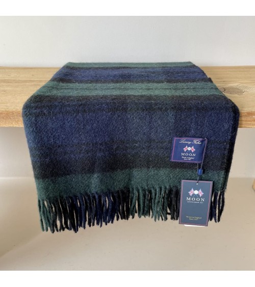 BLACK WATCH - Pure new wool knee blanket Bronte by Moon best for sofa throw warm cozy soft