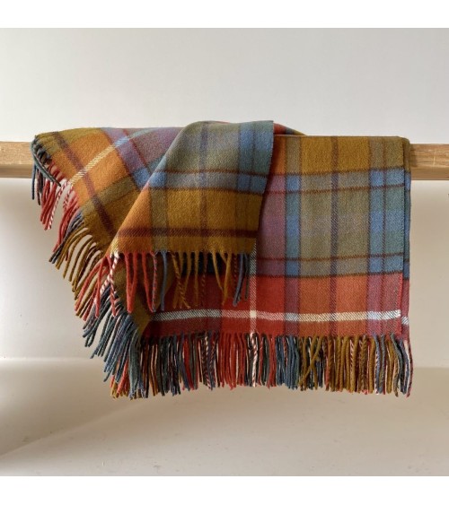 ANTIQUE BUCHANAN - Merino wool blanket Bronte by Moon clan plaids english sofa cozy soft throw blanket