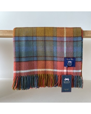 Plaid tartan ANTIQUE BUCHANAN - couverture en laine mérinos Bronte by Moon anglaise plaid tartan ecossais 100 laine highland