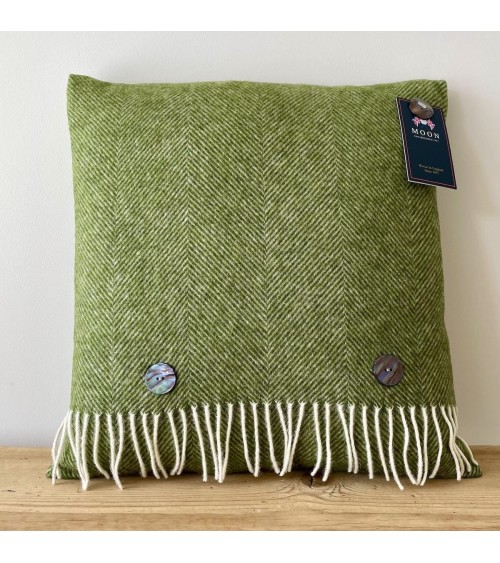 HERRINGBONE Apple - Pure new wool cushion Bronte by Moon Cushion design switzerland original