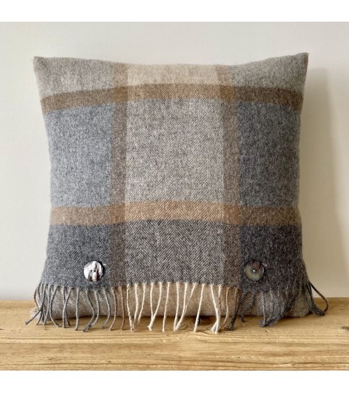 BLOCK WINDOWPANE - Merino wool cushion Bronte by Moon Cushion design switzerland original