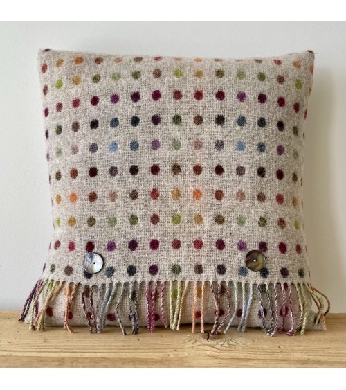 MULTI SPOT Beige - Merino wool cushion Bronte by Moon Cushion design switzerland original