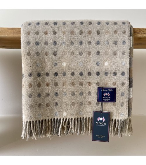 MULTI SPOT Natural - Merino wool blanket Bronte by Moon Throw and Blanket design switzerland original