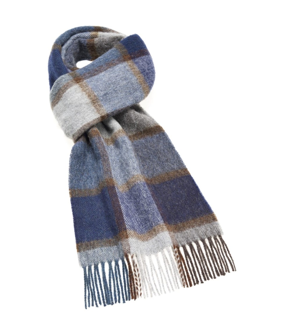 PATELEY Blue - Merino wool scarf Bronte by Moon scarves for women mens scarf Kitatori Switzerland