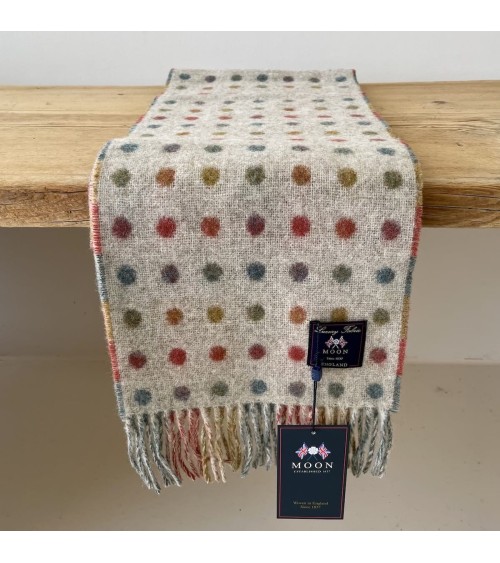 MULTI SPOT Beige - echarpe multicolore en laine merinos Bronte by Moon luxe pour femme homme Suisse Kitatori