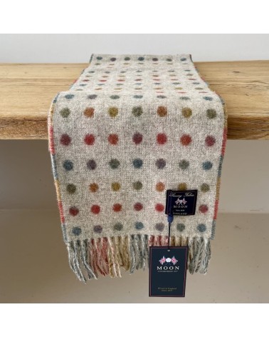 MULTI SPOT Beige - echarpe multicolore en laine merinos Bronte by Moon luxe pour femme homme Suisse Kitatori