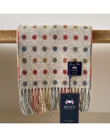 MULTI SPOT Beige - écharpe multicolore en laine mérinos Bronte by Moon luxe pour femme homme