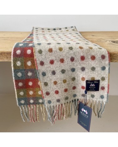 MULTI SPOT Beige - echarpe multicolore en laine merinos Bronte by Moon luxe pour femme homme Suisse Kitatori