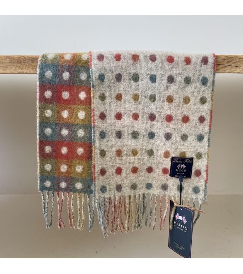 MULTI SPOT Beige - echarpe multicolore en laine merinos Bronte by Moon luxe pour femme homme Suisse Kitatori