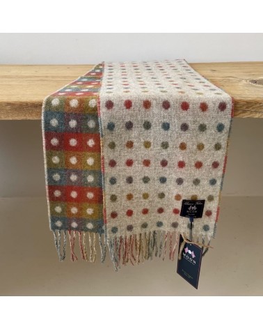 MULTI SPOT Beige - echarpe multicolore en laine merinos Bronte by Moon luxe pour femme homme Suisse Kitatori