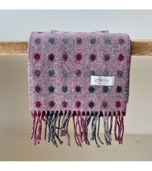 Merino wool scarf - MULTI SPOT Pink Bronte by Moon Scarves design switzerland original