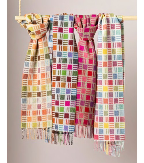 RIBBON Pastel - écharpe multicolore en laine mérinos Bronte by Moon luxe pour femme homme