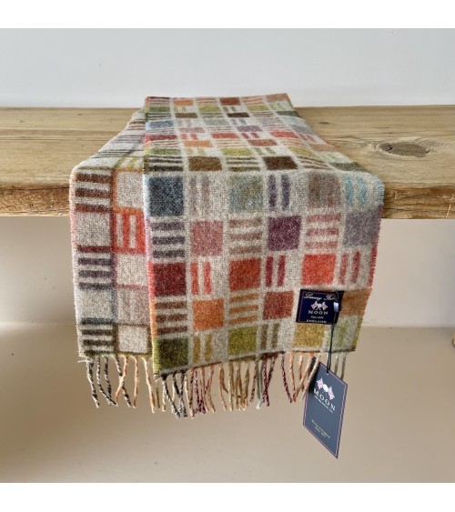 RIBBON Beige - echarpe multicolore en laine merinos Bronte by Moon luxe pour femme homme Suisse Kitatori
