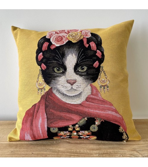 Katzenporträt - Frida Kahlo - Kissenbezug Yapatkwa zierkissen sofa deko kissen kaufen dekokissen sofakissen