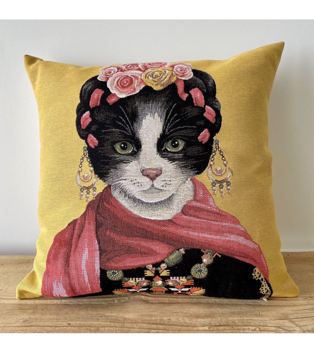 Cat portrait - Frida Kahlo - Cushion cover Yapatkwa decorative accent throw pillows cases sofa original