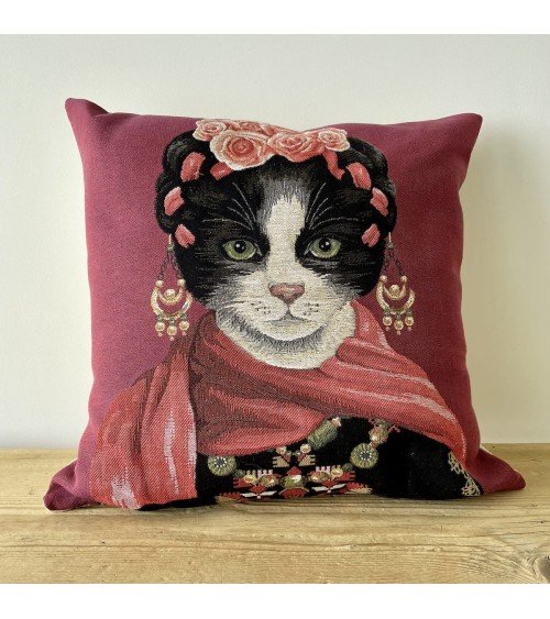 Cat portrait - Frida Kahlo - Cushion cover Yapatkwa decorative accent throw pillows cases sofa original