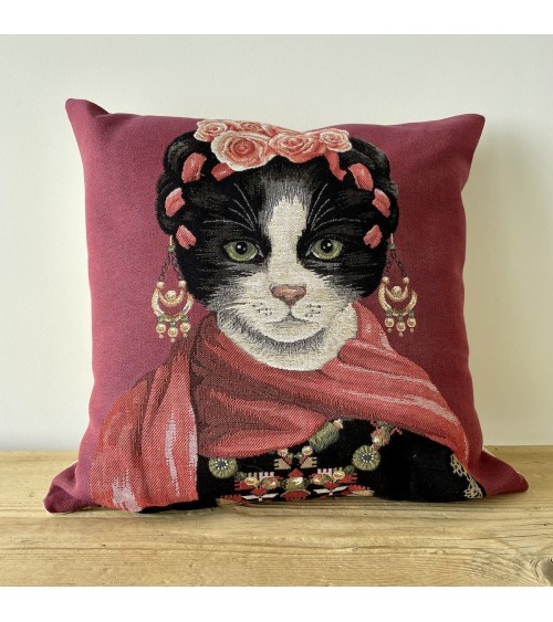 Katzenporträt - Frida Kahlo - Kissenbezug Yapatkwa zierkissen sofa deko kissen kaufen dekokissen sofakissen